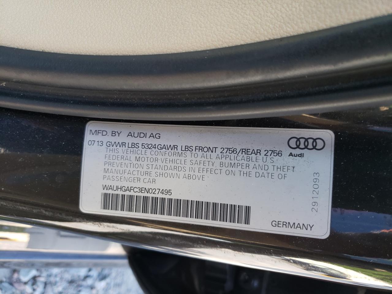 Photo 10 from auction – 2014 AUDI A6 PRESTIG with VIN WAUHGAFC3EN027495