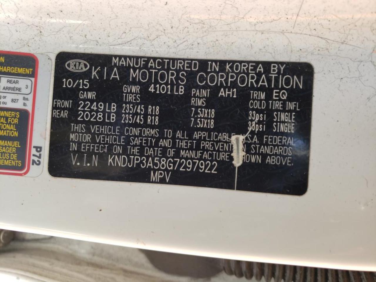Foto 10 de la subasta – 2016 KIA SOUL + con VIN KNDJP3A58G7297922