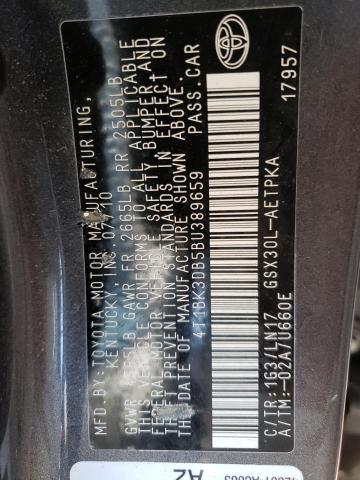 Photo 10 from auction – 2011 TOYOTA AVALON BAS with VIN 4T1BK3DB5BU389659