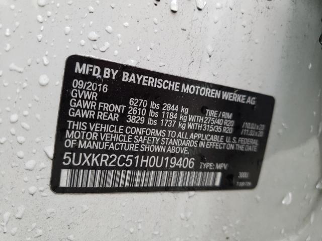 Photo 10 from auction – 2017 BMW X5 SDRIVE3 with VIN 5UXKR2C51H0U19406