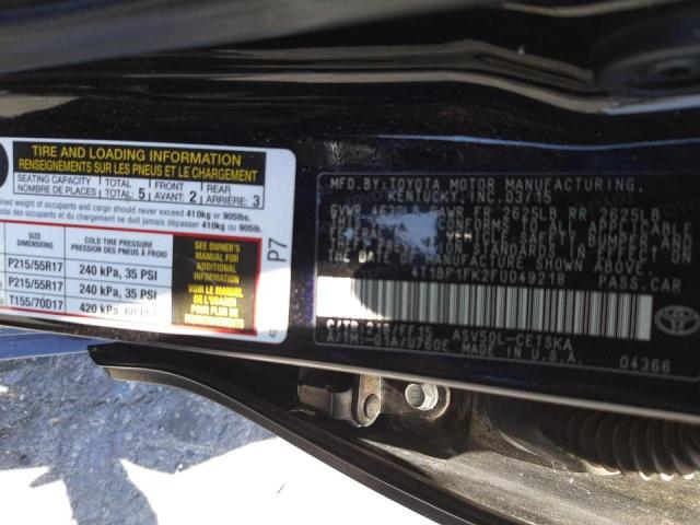 Photo 10 from auction – 2015 TOYOTA CAMRY LE with VIN 4T1BF1FK2FU049218