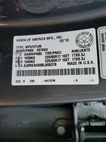 Photo 10 from auction – 2011 HONDA CR-V EX with VIN 5J6RE4H56BL808378