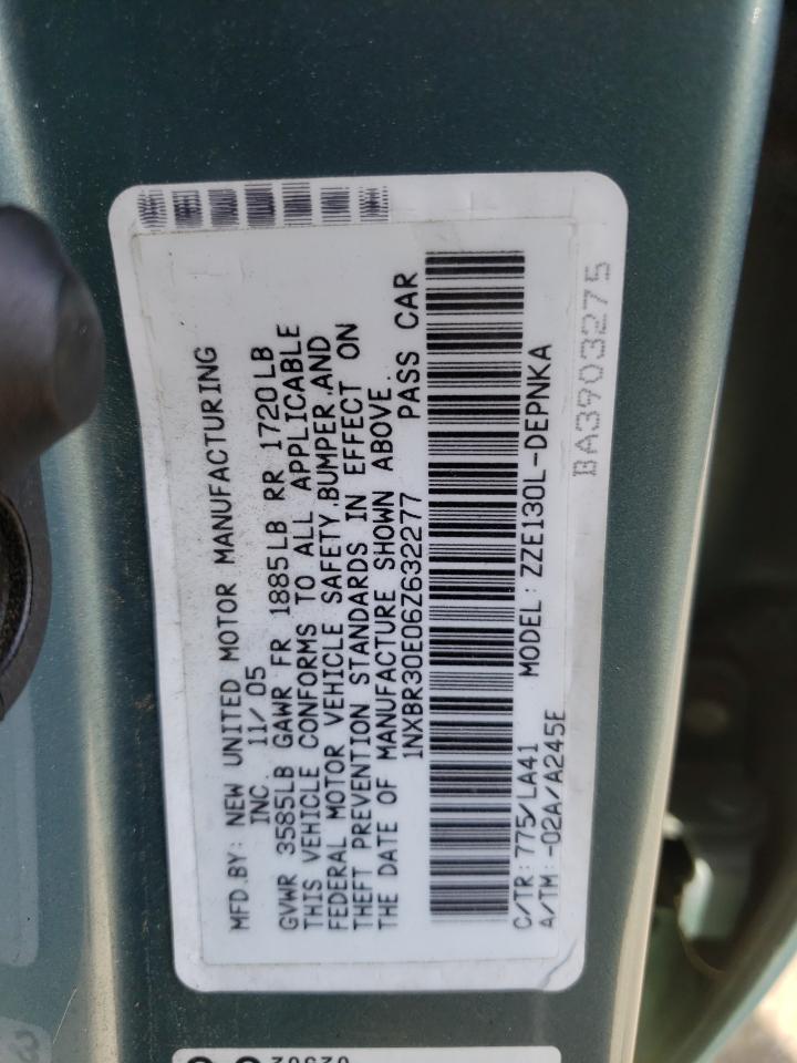 Photo 10 from auction – 2006 TOYOTA COROLLA CE with VIN 1NXBR30E06Z632277