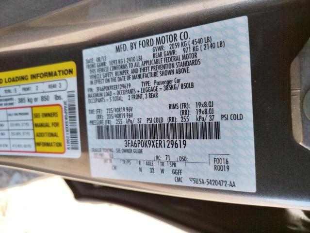 Photo 10 from auction – 2014 FORD FUSION TIT with VIN 3FA6P0K9XER129619