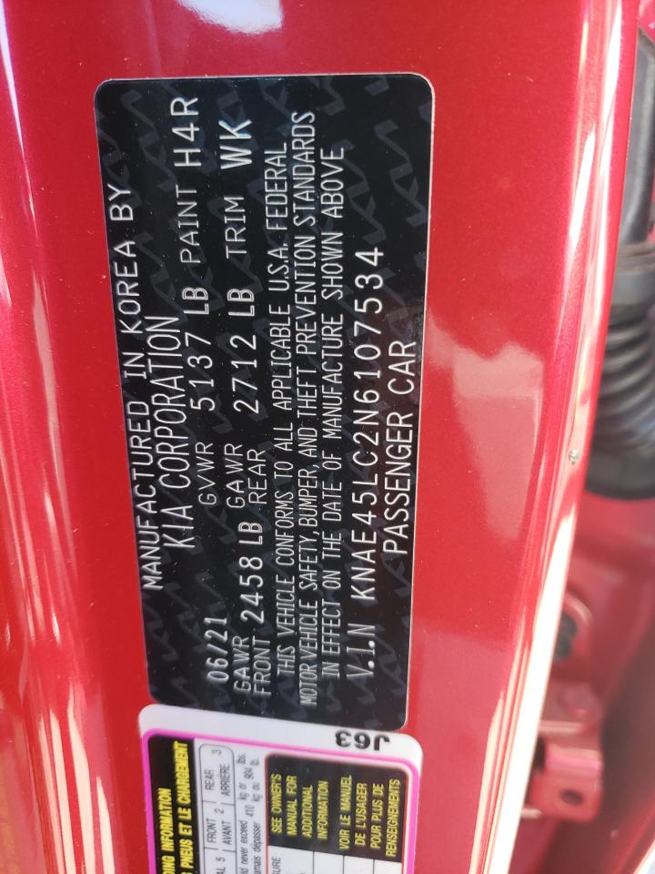 Photo 10 from auction – 2022 KIA STINGER GT with VIN KNAE45LC2N6107534
