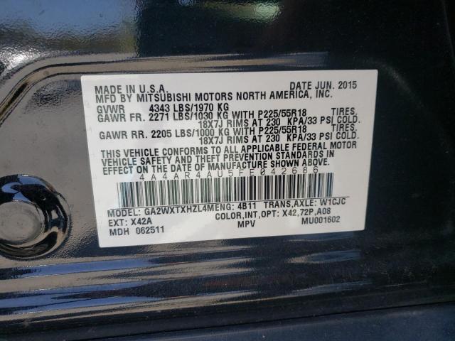 Photo 10 from auction – 2015 MITSUBISHI OUTLANDER with VIN 4A4AR4AU5FE042686