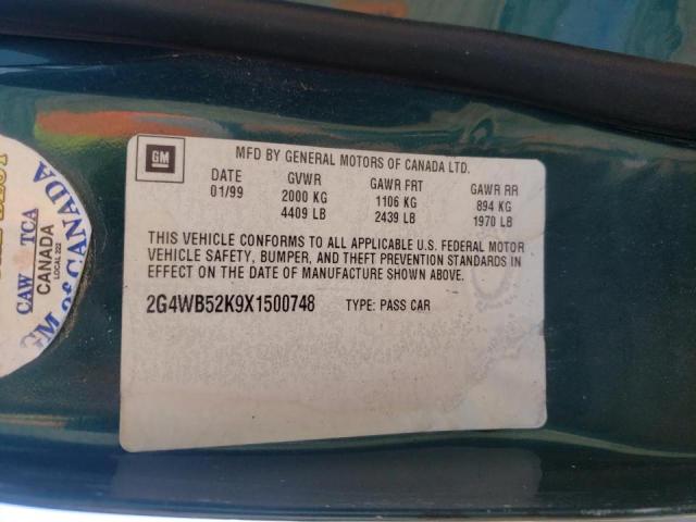 Photo 10 from auction – 1999 BUICK REGAL LS with VIN 2G4WB52K9X1500748