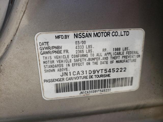 Photo 10 from auction – 2000 NISSAN MAXIMA with VIN JN1CA31D9YT545222