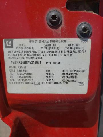 Photo 10 from auction – 2004 GMC SIERRA K25 with VIN 1GTHK24U84E311951