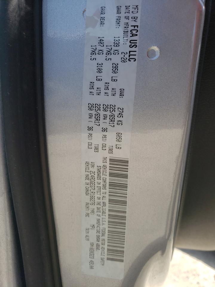 Photo 10 from auction – 2020 DODGE GRAND CARA with VIN 2C4RDGEG7LR166276