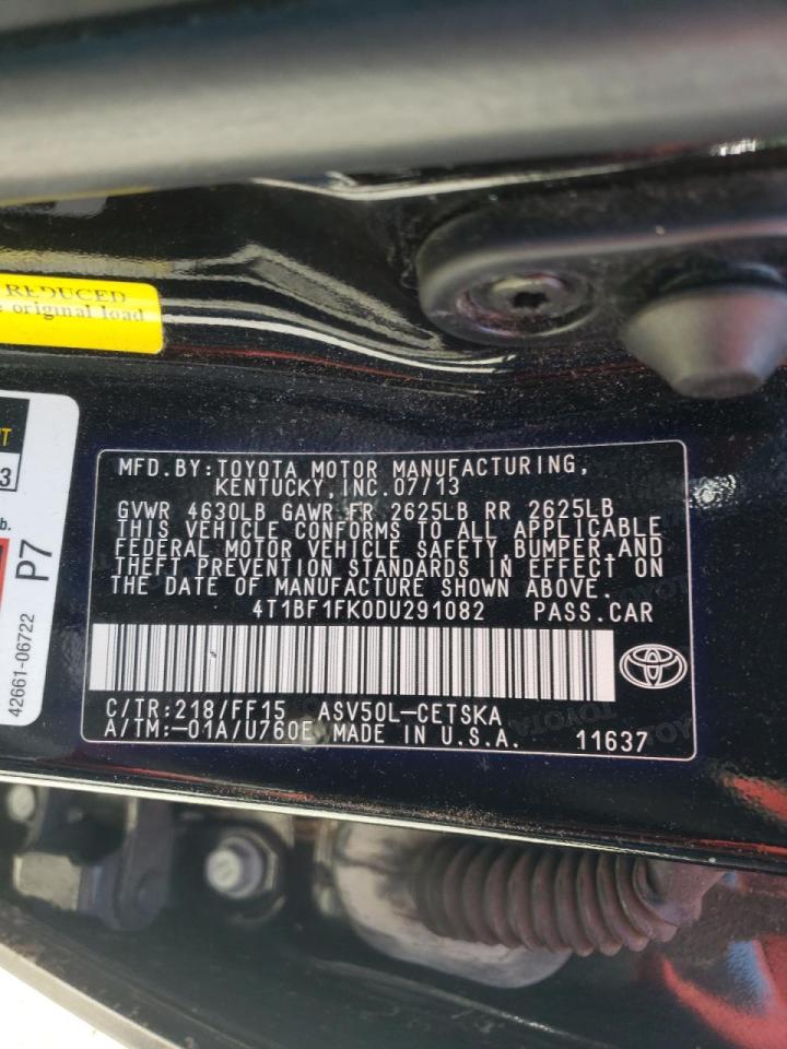 Photo 10 from auction – 2013 TOYOTA CAMRY L with VIN 4T1BF1FK0DU291082