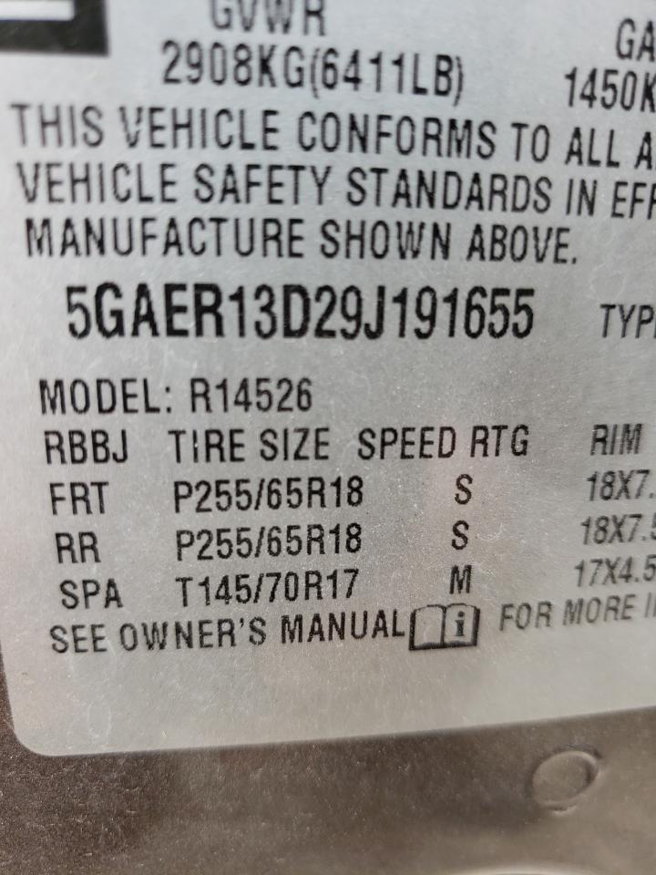 Photo 10 from auction – 2009 BUICK ENCLAVE CX with VIN 5GAER13D29J191655