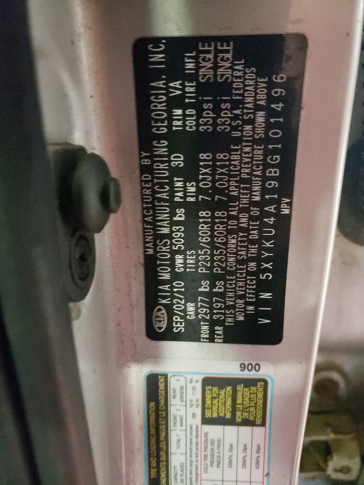 Photo 10 from auction – 2011 KIA SORENTO EX with VIN 5XYKU4A19BG101496