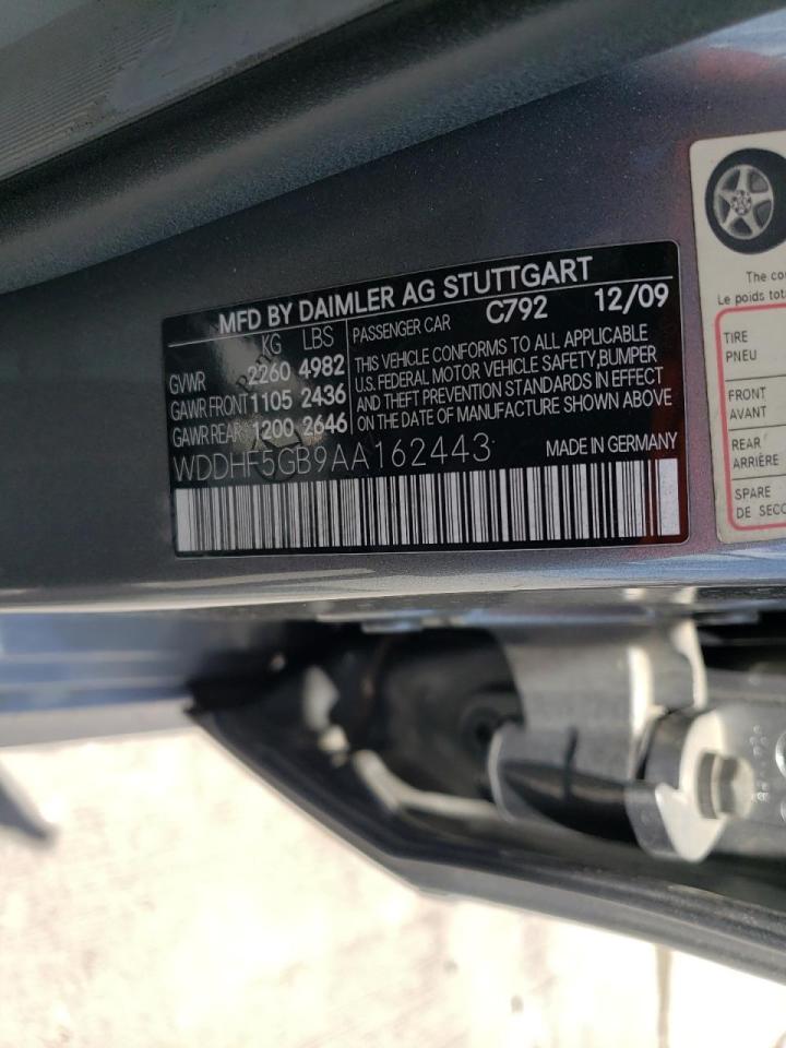 Photo 10 from auction – 2010 MERCEDES-BENZ E 350 with VIN WDDHF5GB9AA162443