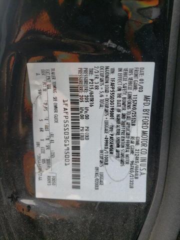 Photo 10 from auction – 2003 FORD TAURUS SES with VIN 1FAFP55S03G195001