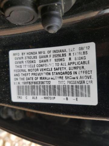 Photo 10 from auction – 2012 HONDA CIVIC EX with VIN 19XFB2F88CE087722