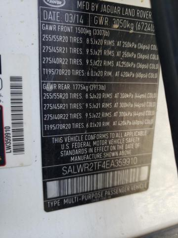 Photo 10 from auction – 2014 LAND ROVER RANGE ROVE with VIN SALWR2TF4EA359910