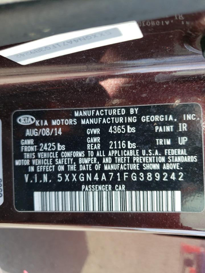 Photo 10 from auction – 2015 KIA OPTIMA EX with VIN 5XXGN4A71FG389242