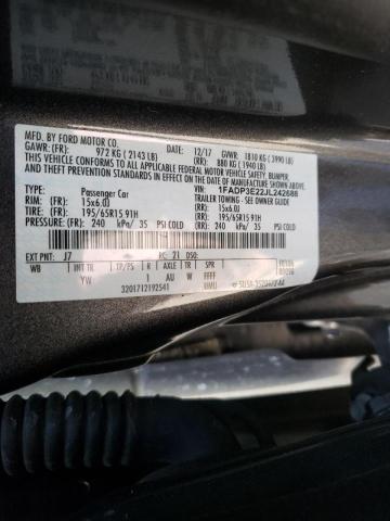 Photo 10 from auction – 2018 FORD FOCUS S with VIN 1FADP3E22JL242688