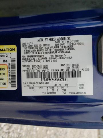 Photo 10 from auction – 2015 FORD MUSTANG GT with VIN 1FA6P8CF4F5362631