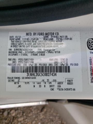 Photo 10 from auction – 2012 LINCOLN MKZ with VIN 3LNHL2GC5CR827434