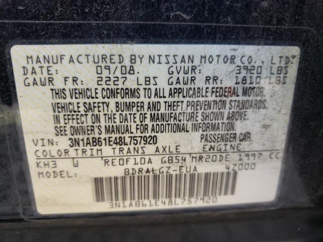 Photo 10 from auction – 2008 NISSAN SENTRA 2.0 with VIN 3N1AB61E48L757920