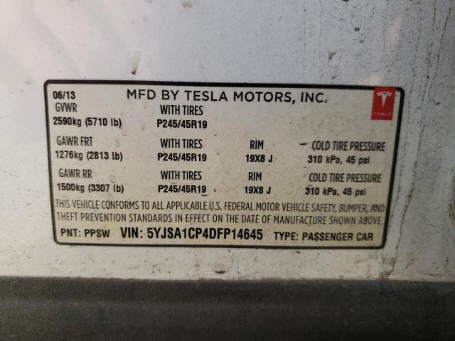 Photo 10 from auction – 2013 TESLA MODEL S with VIN 5YJSA1CP4DFP14645
