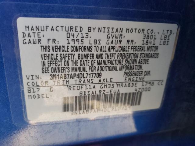Photo 10 from auction – 2013 NISSAN SENTRA with VIN 3N1AB7AP4DL717709