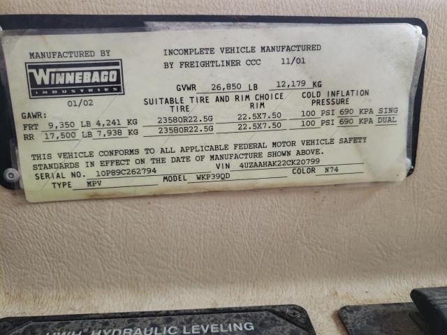 Photo 10 from auction – 2002 FREIGHTLINER CHASSIS X with VIN 4UZAAHAK22CK2079V