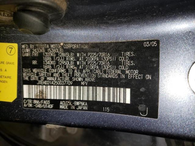 Photo 10 from auction – 2005 TOYOTA HIGHLANDER with VIN JTEHD21A250037709