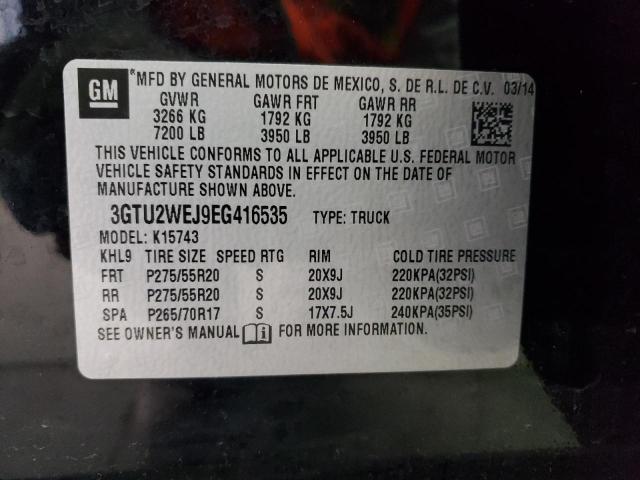 GMC SIERRA K15 2014 with VIN 3GTU2WEJ9EG416535 - Photo from auction