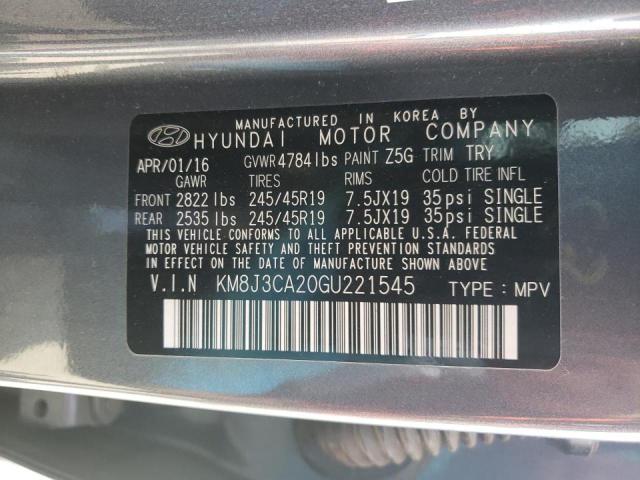 Photo 10 from auction – 2016 HYUNDAI TUCSON LIM with VIN KM8J3CA20GU221545