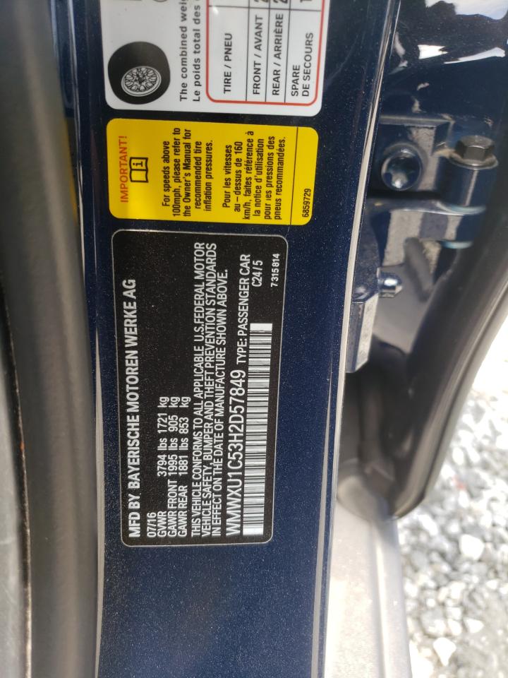 Photo 10 from auction – 2017 MINI COOPER with VIN WMWXU1C53H2D57849