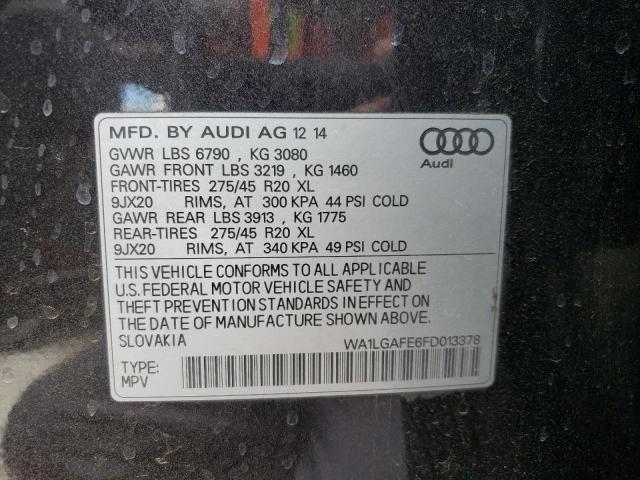 Photo 10 from auction – 2015 AUDI Q7 PREMIUM with VIN WA1LGAFE6FD013378