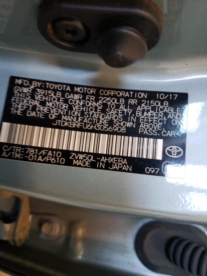 Photo 10 from auction – 2017 TOYOTA PRIUS with VIN JTDKBRFU6H3056908