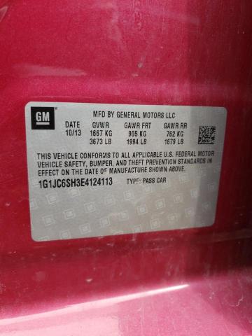 Photo 10 from auction – 2014 CHEVROLET SONIC LT with VIN 1G1JC6SH3E4124113