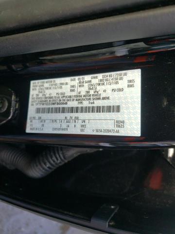 Photo 10 from auction – 2021 FORD F150 SUPER with VIN 1FTFW1ED3MFB00848