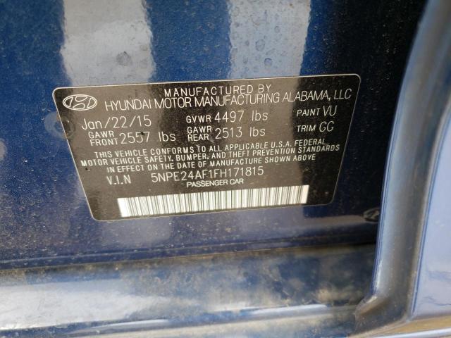 Photo 10 from auction – 2015 HYUNDAI SONATA SE with VIN 5NPE24AF1FH171815