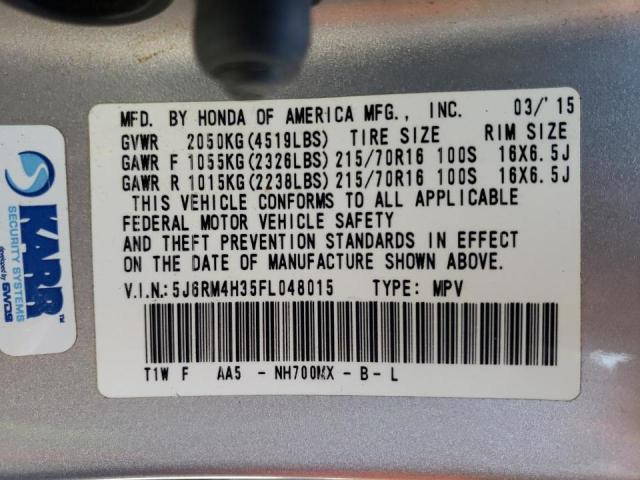 Photo 10 from auction – 2015 HONDA CR-V LX with VIN 5J6RM4H35FL048015