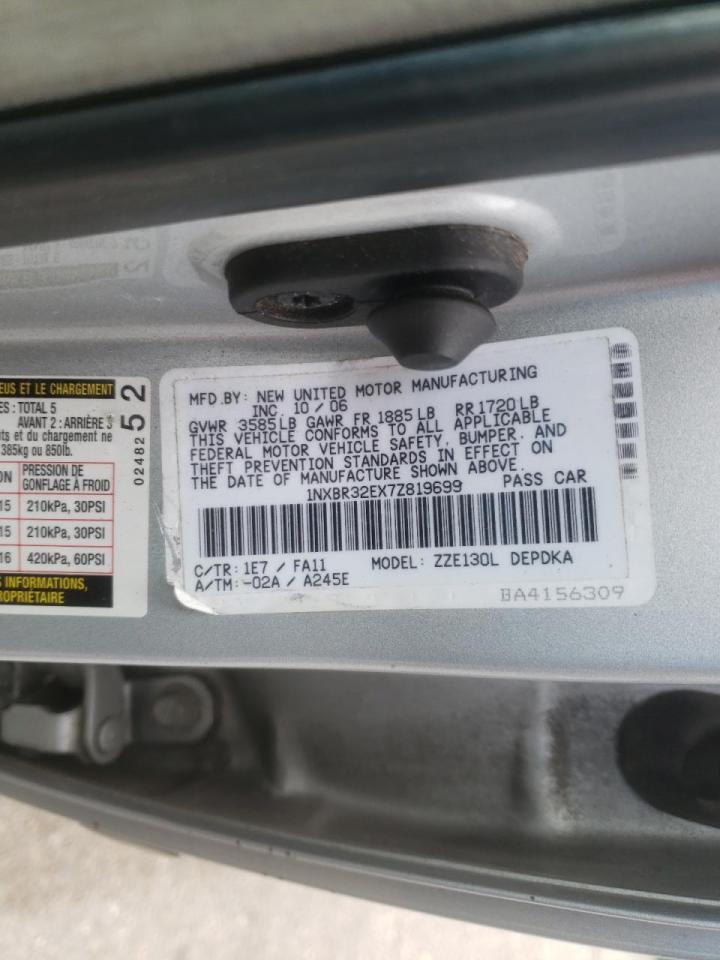 Photo 10 from auction – 2007 TOYOTA UK with VIN 1NXBR32EX7Z819699