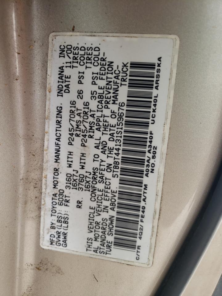 Photo 10 from auction – 2001 TOYOTA TUNDRA ACC with VIN 5TBBT44131S159676