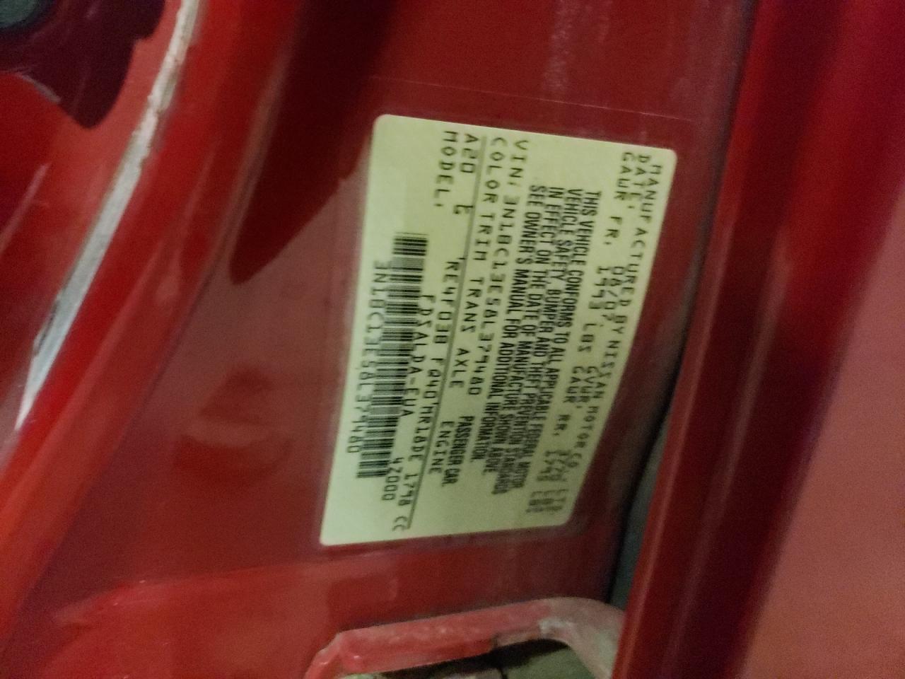 Photo 10 from auction – 2008 NISSAN VERSA S with VIN 3N1BC13E58L379480