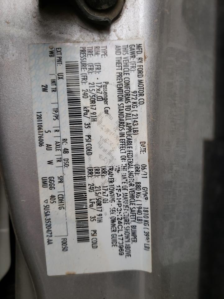Photo 10 from auction – 2012 FORD FOCUS SEL with VIN 1FAHP3H24CL173969