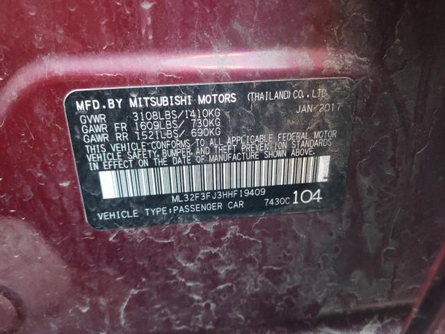 Photo 10 from auction – 2017 MITSUBISHI MIRAGE G4 with VIN ML32F3FJ3HHF19409