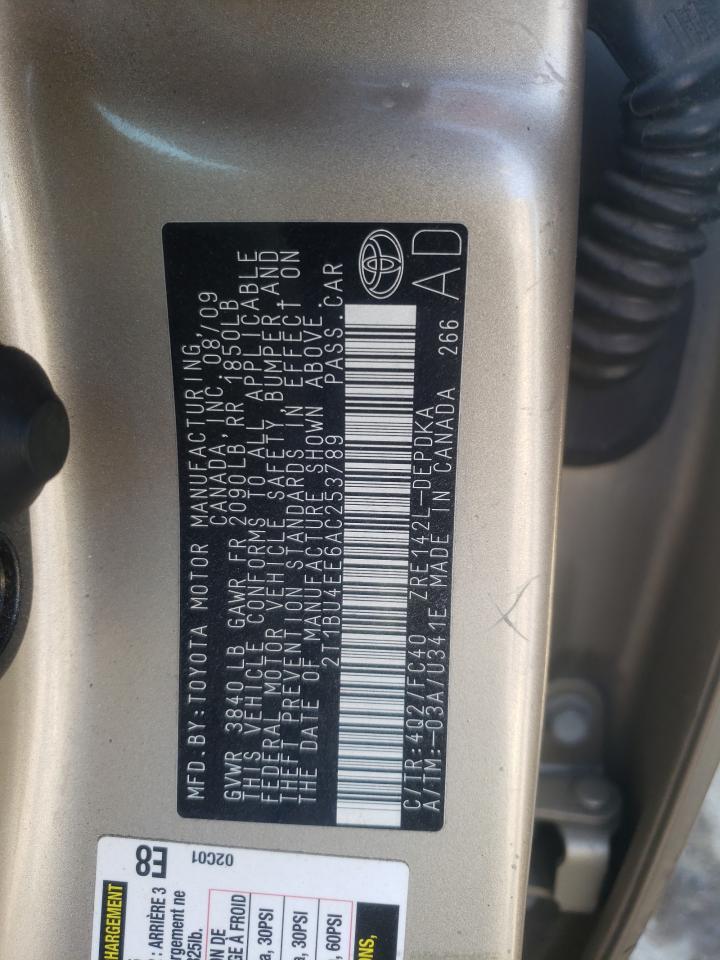 Photo 10 from auction – 2010 TOYOTA COROLLA BA with VIN 2T1BU4EE6AC253789