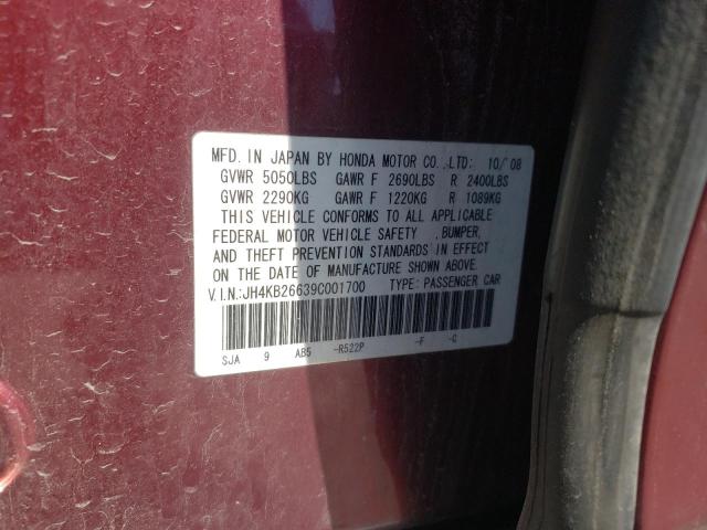 Photo 10 from auction – 2009 ACURA RL with VIN JH4KB26639C001700
