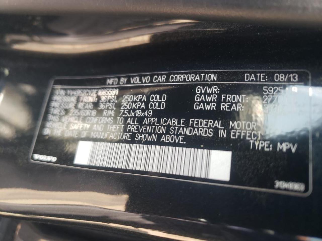 Photo 10 from auction – 2014 VOLVO XC90 3.2 with VIN YV4952CY2E1685591