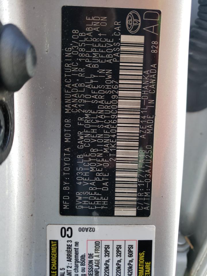 Photo 10 from auction – 2009 TOYOTA COROLLA MA with VIN 2T1KE40E69C009267
