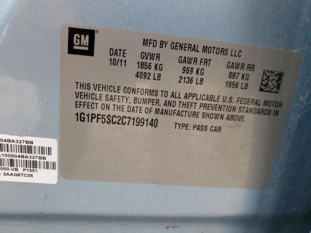 Photo 10 from auction – 2012 CHEVROLET CRUZE LT with VIN 1G1PF5SC2C7199140