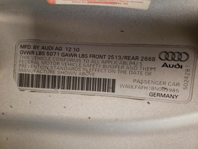 Photo 10 from auction – 2011 AUDI A5 PREMIUM with VIN WAULFAFH1BN009985